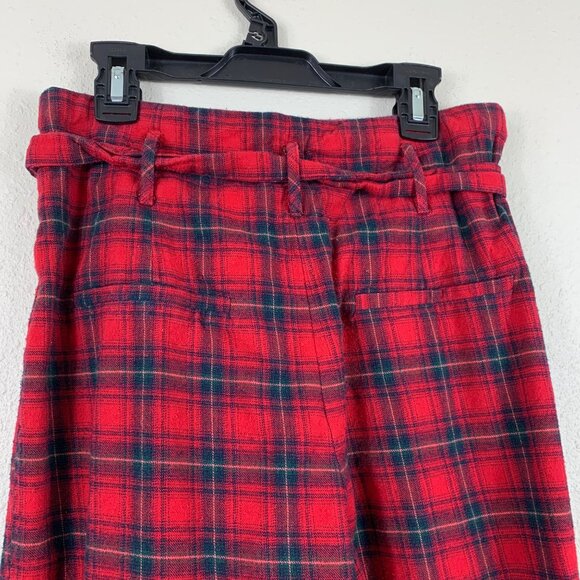 Seek the Label Women’s Red Plaid Belted High-rise Pants - Size Medium - Picture 5 of 8